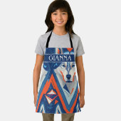 Alaskan Husky geometrisch farbiges Muster Schürze (Insitu)