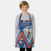 Alaskan Husky geometrisch farbiges Muster Schürze (Getragen)