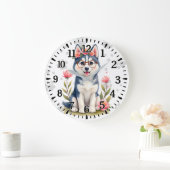 Alaskan Husky Große Wanduhr (Zuhause)
