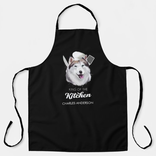 Alaskan husky King of the Kitchen Cooking Dog Koch Schürze (Vorderseite)