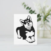 Alaskan Husky Postkarte (Stehend Vorderseite)