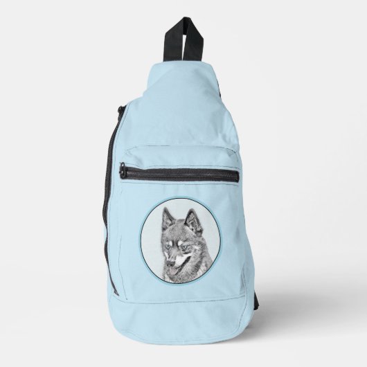 Alaskan Klee Kai AKK Husky Malerei Niedlicher Dog  Crossbody Bag (Vorderseite)