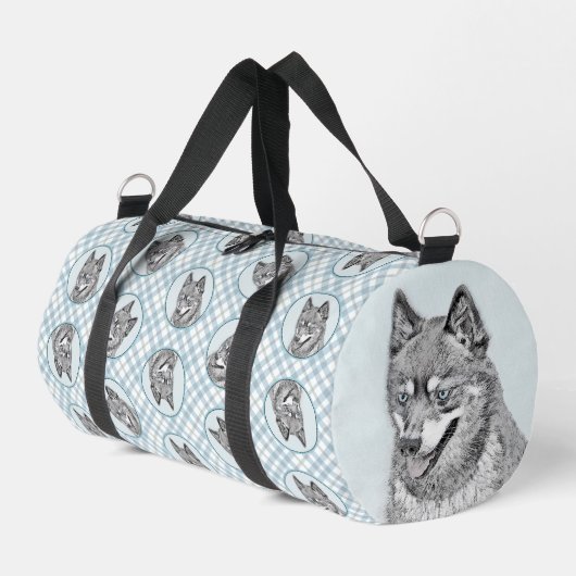 Alaskan Klee Kai AKK Husky Malerei Niedlicher Dog  Duffle Bag (Linke Seite)