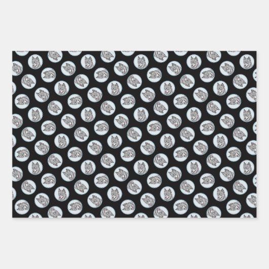 Alaskan Klee Kai AKK Husky Malerei Niedlicher Dog Geschenkpapier Set (Vorderseite 3)