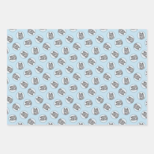 Alaskan Klee Kai AKK Husky Malerei Niedlicher Dog  Geschenkpapier Set (Vorderseite)