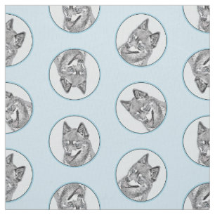 Alaskan Klee Kai AKK Husky Malerei Niedlicher Dog  Stoff