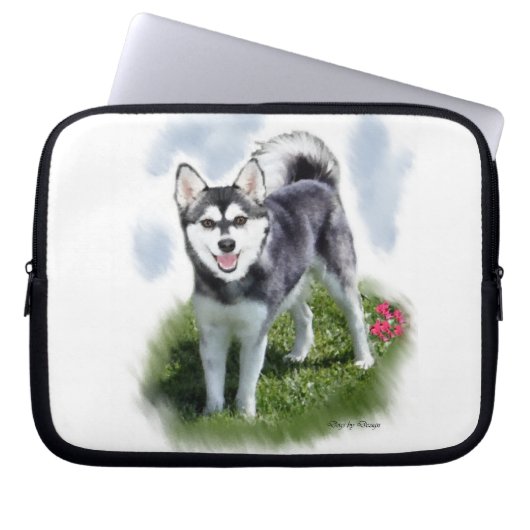 Alaskan Klee Kai Art Laptopschutzhülle (Vorderseite)