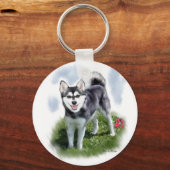 Alaskan Klee Kai Art Schlüsselanhänger (Vorderseite)