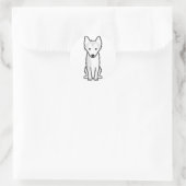 Alaskan Klee Kai Dog Cartoon Runder Aufkleber (Tasche)