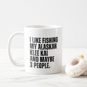 Alaskan Klee Kai Dog Eigentümer Funny Fishing Love Kaffeetasse