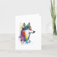 Alaskan Klee Kai Dog Watercolor & Pen