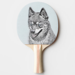 Alaskan Klee Kai Malerei - Niedliche Original Hund Tischtennis Schläger