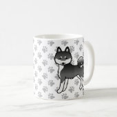 Alaskan Klee Kai, Niedlicher Hund und Pfoten Kaffeetasse (VorderseiteRechts)