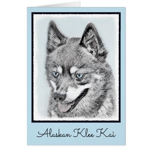 Alaskan Klee Kai Painting - Niedliche Original Dog (Vorne)