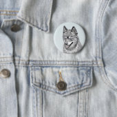 Alaskan Klee Kai Painting - Niedliche Original Dog Button (Beispiel)