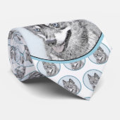 Alaskan Klee Kai Painting - Niedliche Original Dog Krawatte (Gerollt)