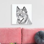 Alaskan Klee Kai Painting - Niedliche Original Dog Leinwanddruck (Insitu (Wohnzimmer))