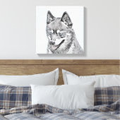 Alaskan Klee Kai Painting - Niedliche Original Dog Leinwanddruck (Insitu (Schlafzimmer))
