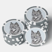 Alaskan Klee Kai Painting - Niedliche Original Dog Pokerchips (Stapel)