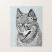 Alaskan Klee Kai Painting - Niedliche Original Dog Puzzle (Vertikal)