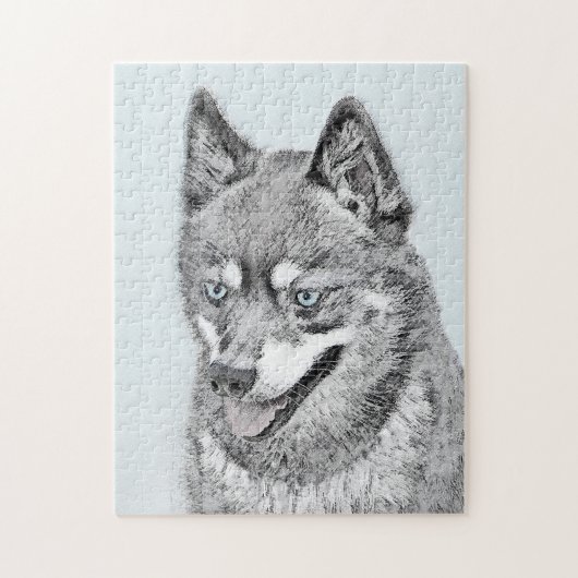 Alaskan Klee Kai Painting - Niedliche Original Dog Puzzle (Vertikal)