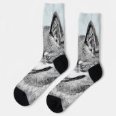 Alaskan Klee Kai Painting - Niedliche Original Dog Socken (Linkes Detail)