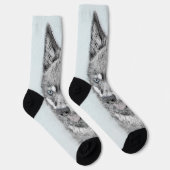 Alaskan Klee Kai Painting - Niedliche Original Dog Socken (Rechts)