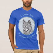 Alaskan Klee Kai Painting - Niedliche Original Dog T-Shirt (Vorderseite)