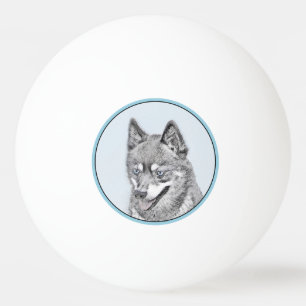 Alaskan Klee Kai Painting - Niedliche Original Dog Tischtennisball