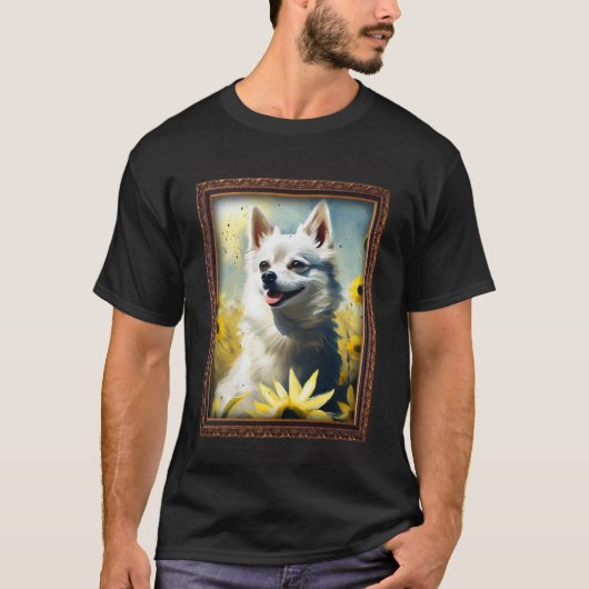 Alaskan Klee Kai Painting Sunflower Blume Mama Wom T-Shirt (Vorderseite)