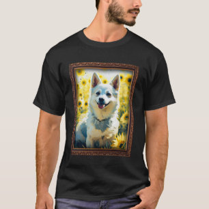 Alaskan Klee Kai Painting Sunflower Blume Mama Wom T-Shirt