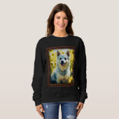 Alaskan Klee Kai Painting Sunflower Flower Mom Wom Sweatshirt (Vorne ganz)