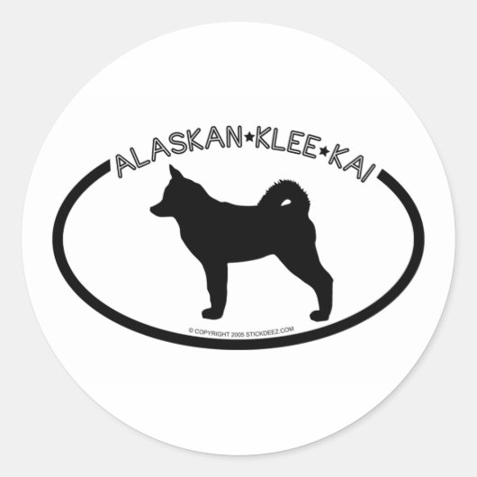 Alaskan Klee Kai Silhouette Black Sticker (Vorderseite)