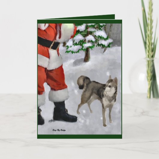 Alaskan Klee Kai Weihnachtsgeschenken Feiertagskarte (Vorderseite)