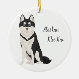 Alaskan Klee Kai Weihnachtsschmuck. Klee Kai Snow Keramik Ornament