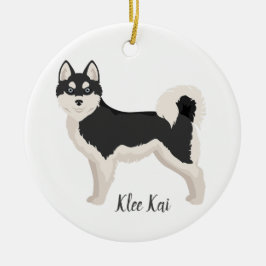 Alaskan Klee Kai Weihnachtsschmuck. Klee Kai Snow Keramik Ornament