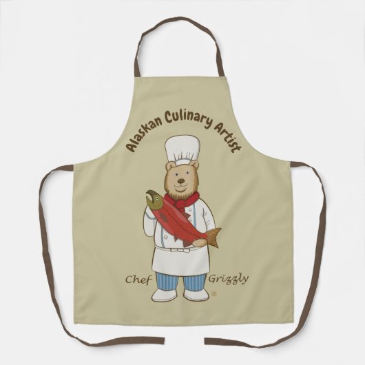 Alaskan Kulinarische Künstler Grizzly Bären Koch S Schürze (Vorderseite)
