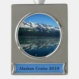 Alaskan Küste Schöne Naturfotografie Banner-Ornament Silber