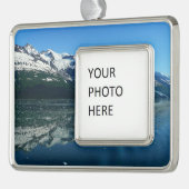 Alaskan Küste Schöne Naturfotografie Rahmen-Ornament Silber (Links)