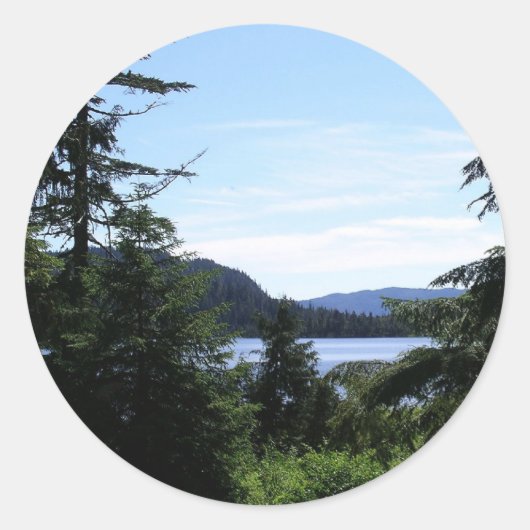 Alaskan Landschaft Schöne Alaska Fotografie Runder Aufkleber (Vorderseite)