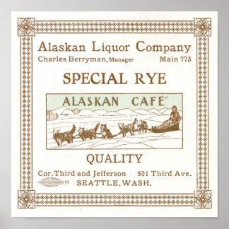 Alaskan Liquor Company Werbung Circa 1912 Poster