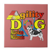 Alaskan Malamute Agility Fliese (Vorderseite)
