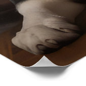 Alaskan Malamute am Feuerplatz Weihnachten Poster (Ecke)