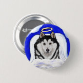 Alaskan Malamute Angel Button (Vorne & Hinten)