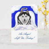 Alaskan Malamute Angel Karte (Gelbe Blume)