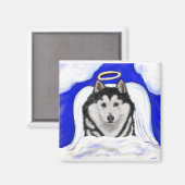 Alaskan Malamute Angel Magnet (Vorderseite/Rückseite)