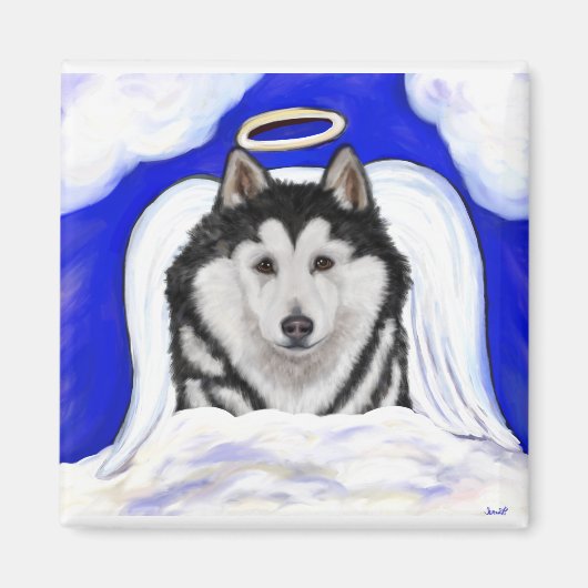 Alaskan Malamute Angel Magnet (Vorne)