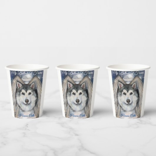 Alaskan Malamute Angel Pappbecher (Multi)