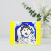 Alaskan Malamute Angel Postkarte (Stehend Vorderseite)