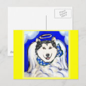Alaskan Malamute Angel Postkarte (Vorne/Hinten)
